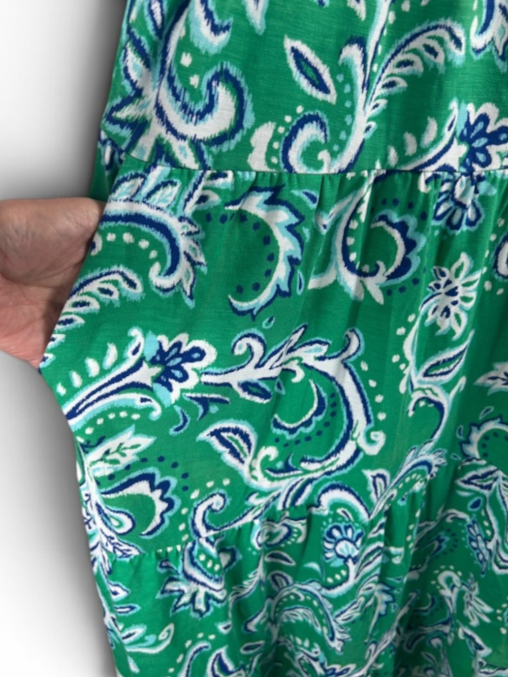 Soft Surroundings Green Paisley Midi Dress Size M - Picture 5 of 9